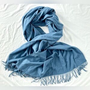 100% Cashmere Wrap Scarf Shawl – Blue – Soft Lightweight